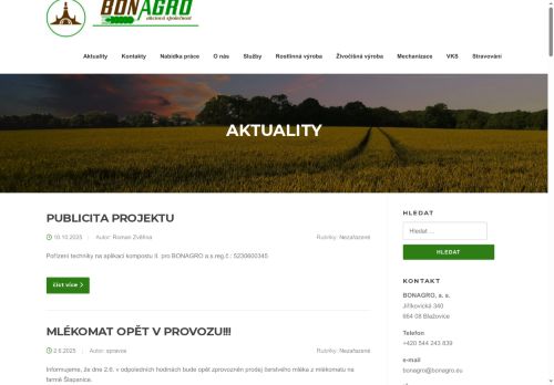 BONAGRO, a.s. nabízí práci na pozici Ošetřovatel/ka hospodářských zvířat - dojička, dojič v obci Viničné Šumice