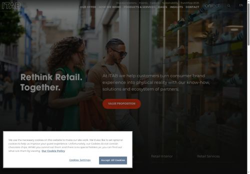 Webové stránky ITAB Shop Concept CZ, a.s., Boskovice