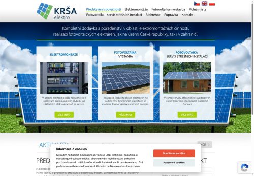 Webové stránky Elektro-Krša s.r.o., Hodonín