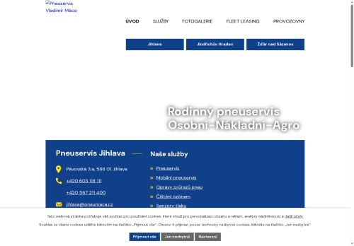 Webové stránky Velkoobchod pneu Vladimír Máca s.r.o., Žďár nad Sázavou