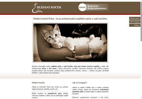 Zobrazit webové stránky Hlídání koček Erika