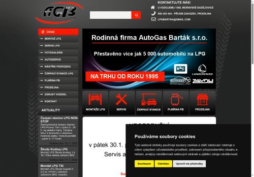 Zobrazit webové stránky Auto Gas Barták
