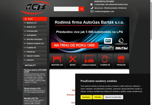 Zobrazit webové stránky Auto Gas Barták