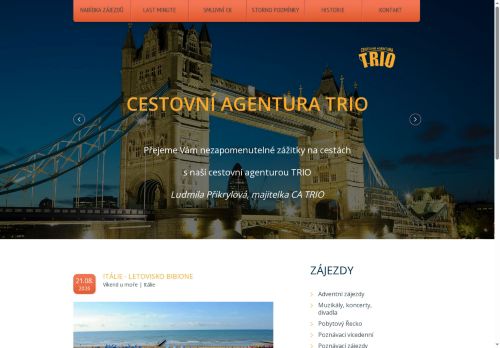 Zobrazit webové stránky Cestovní agentura Trio