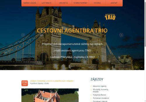 Zobrazit webové stránky Cestovní agentura Trio