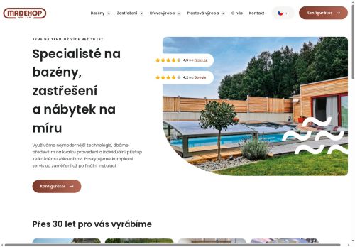 Webové stránky MADEKOP, spol. s r.o., Vrbice