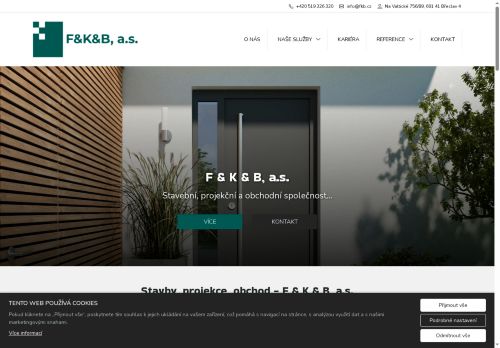 Webové stránky F&K&B, a.s., Břeclav