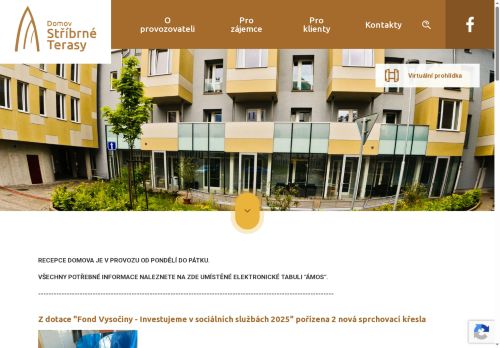 Webové stránky DS Stříbrné Terasy o.p.s., Jihlava