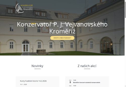 Webové stránky Konzervatoř P. J. Vejvanovského Kroměříž, Kroměříž