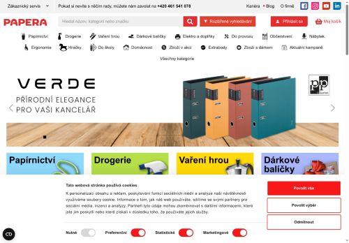 Webové stránky PAPERA s.r.o., Plzeň