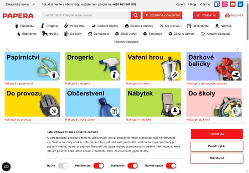 Webové stránky PAPERA s.r.o., Plzeň