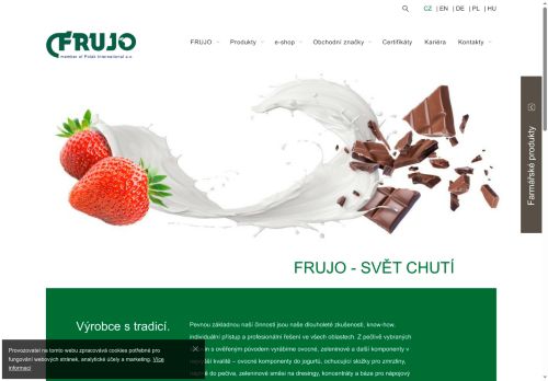 FRUJO, a. s. nabízí práci na pozici OBCHODNÍ ZÁSTUPCE/ ZÁSTUPKYNĚ PRO VÝCHODNÍ ČECHY v obci Tvrdonice