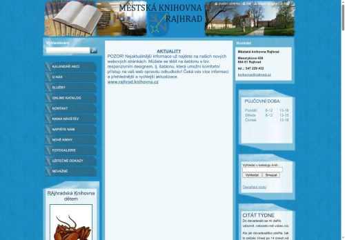 Zobrazit webové stránky Městská knihovna Rajhrad