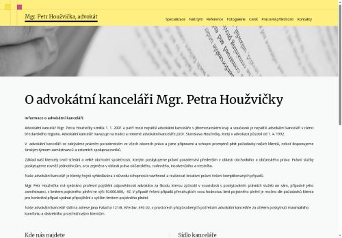 Webové stránky Mgr. Petr Houžvička, Břeclav
