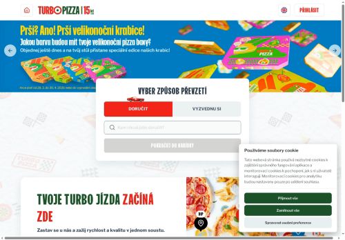 Webové stránky TURBO PIZZA, s.r.o., Poděbrady