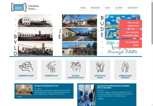 Webové stránky Otevřená OKNA, z. ú., Jindřichův Hradec