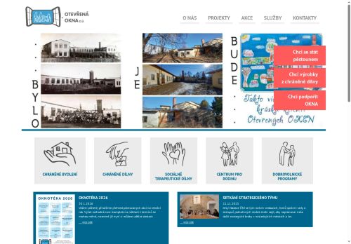 Webové stránky Otevřená OKNA, z. ú., Dačice