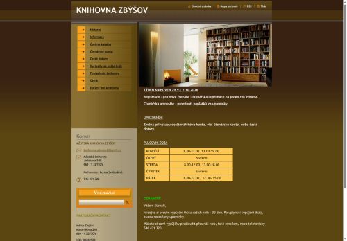 Zobrazit webové stránky Městská knihovna Zbýšov