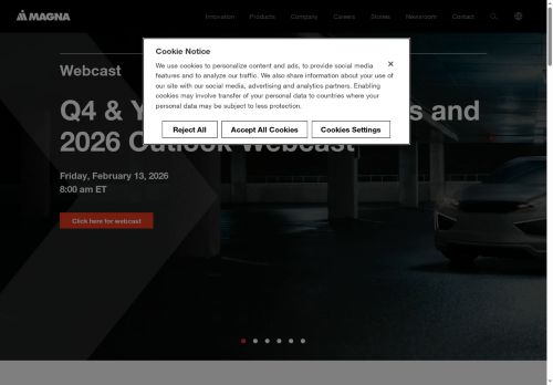 Webové stránky Magna Exteriors (Bohemia) s.r.o., Kosmonosy