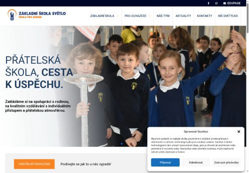 Webové stránky Základní škola Světlo s.r.o., Třebíč