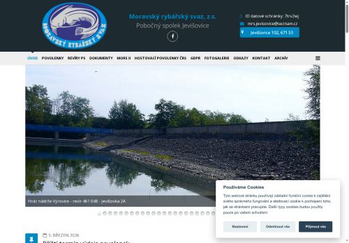 Zobrazit webové stránky Moravský rybářský svaz, z.s. pobočný spolek Jevišovice