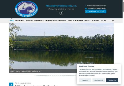 Zobrazit webové stránky Moravský rybářský svaz, z.s. pobočný spolek Jevišovice