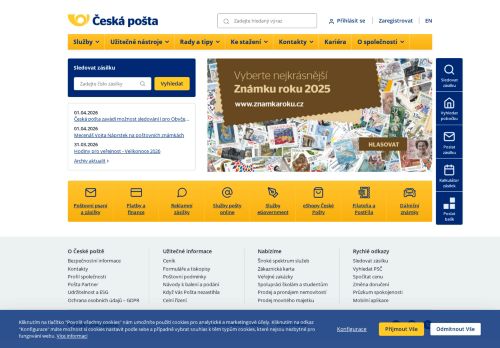 Zobrazit webové stránky Česká pošta Mikulov