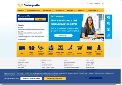 Zobrazit webové stránky Česká pošta Mikulov
