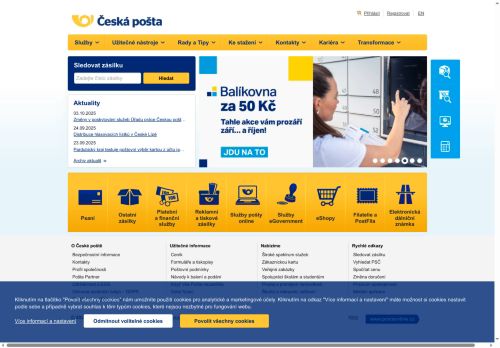 Zobrazit webové stránky Česká pošta Mikulov