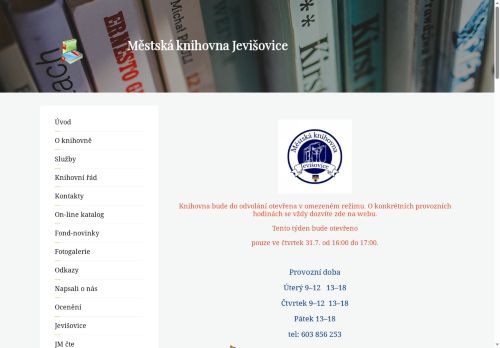 Zobrazit webové stránky Městská knihovna v Jevišovicích