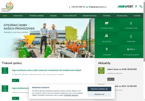 AGRO Jevišovice, a.s. nabízí práci na pozici Účetní všeobecný/á v obci Jevišovice
