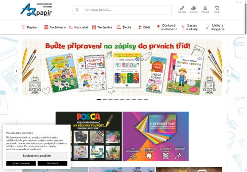 Webové stránky A - Z papír, spol. s r.o., Znojmo