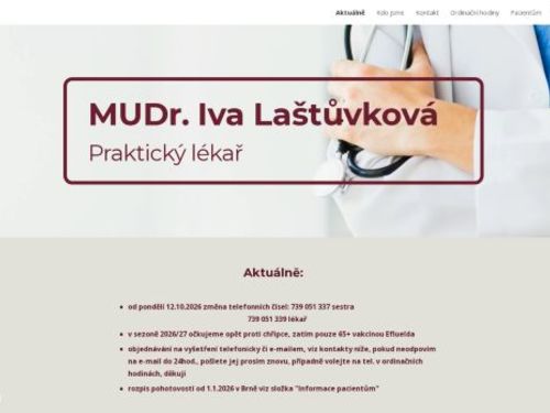 Praktický lékař - MUDr. Iva Laštůvková