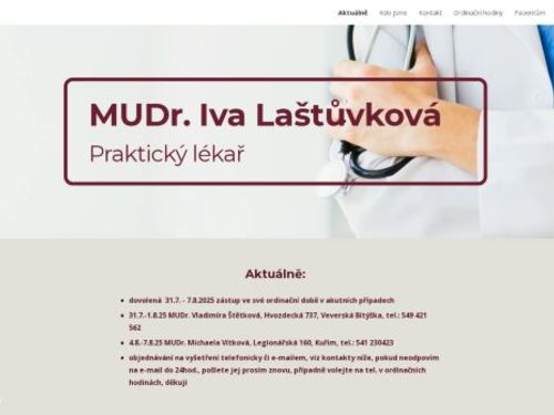 Praktický lékař - MUDr. Iva Laštůvková