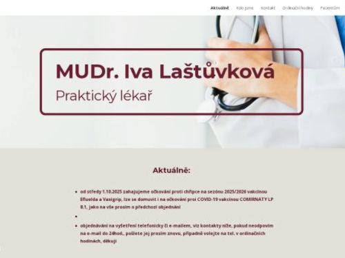 Praktický lékař - MUDr. Iva Laštůvková