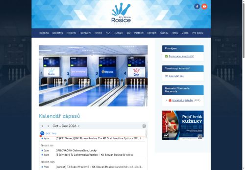 Zobrazit webové stránky Kuželkářský Klub Slovan Rosice, o.s.