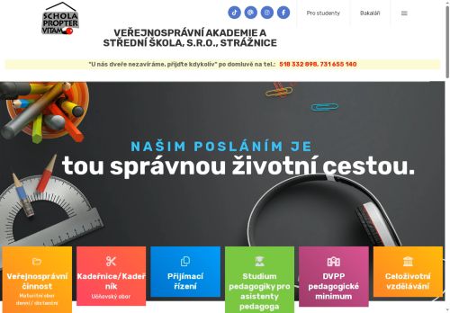 Veřejnosprávní akademie a střední škola, s.r.o. nabízí práci na pozici učitel/učitelka odborných předmětů - Hotelnictví v obci Strážnice