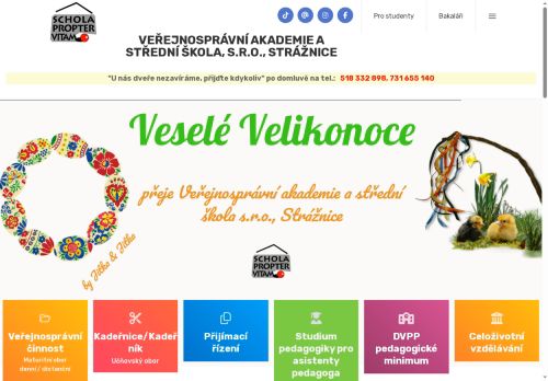 Veřejnosprávní akademie a střední škola, s.r.o. nabízí práci na pozici učitel/ka - Český jazyk v obci Strážnice