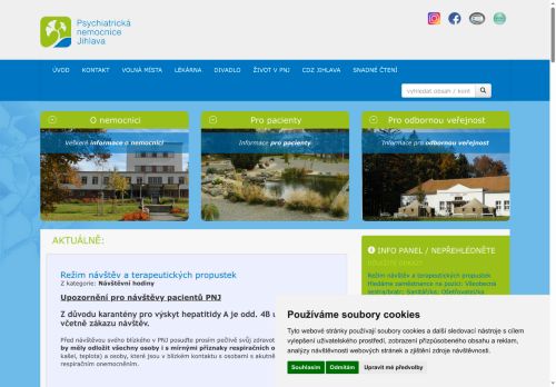 Webové stránky Psychiatrická nemocnice Jihlava, Jihlava