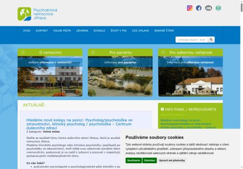 Webové stránky Psychiatrická nemocnice Jihlava, Jihlava