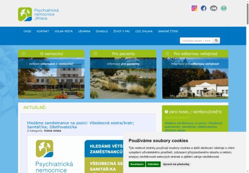 Webové stránky Psychiatrická nemocnice Jihlava, Jihlava