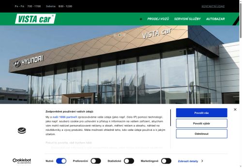 Zobrazit webové stránky Hyundai - VISTA car