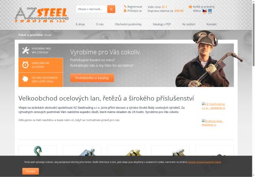 Webové stránky AZ Steeltrading s.r.o., Slavkov u Brna