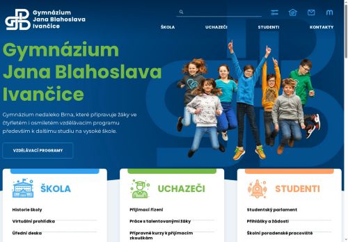 Webové stránky Gymnázium Jana Blahoslava, Ivančice, Lány 2, Ivančice