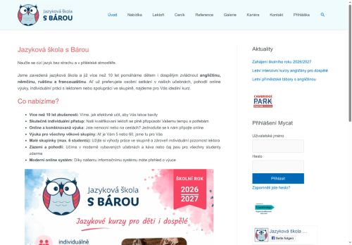 Zobrazit webové stránky Jazyková škola s Bárou