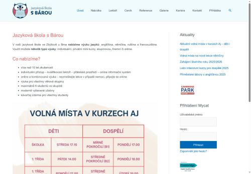 Zobrazit webové stránky Jazyková škola s Bárou