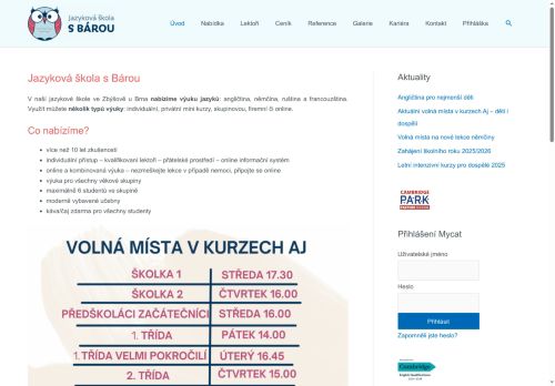 Zobrazit webové stránky Jazyková škola s Bárou