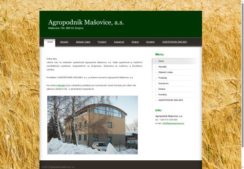 AGROPODNIK ZNOJMO a.s. nabízí práci na pozici Účetní v obci Mašovice