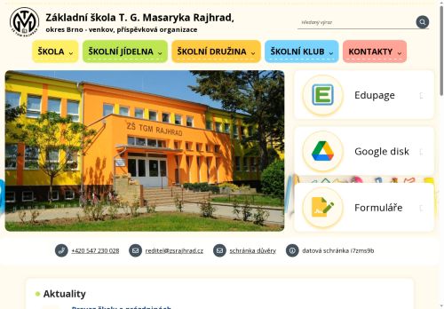 Zobrazit webové stránky Základní škola T.G. Masaryka Rajhrad