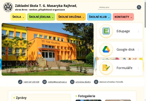 Zobrazit webové stránky Základní škola T.G. Masaryka Rajhrad